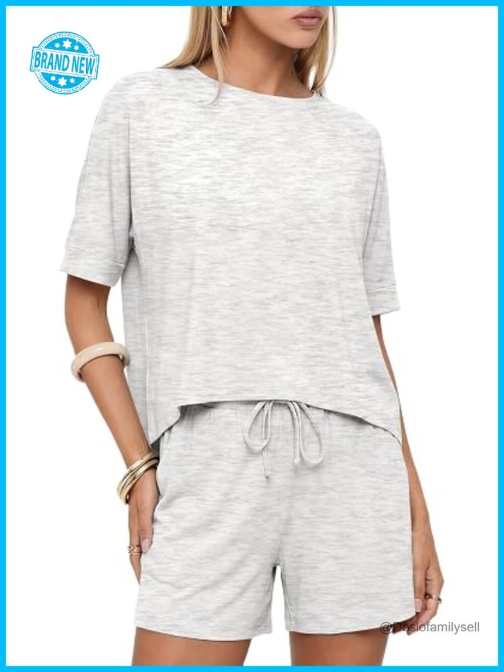Women's 2 Piece Shorts Set Lounge Outfits Casual Tee with Pockets Matching Set